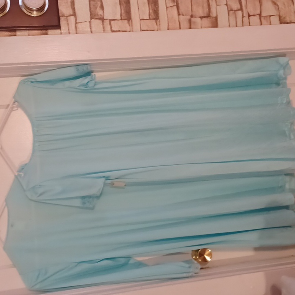 Vintage lingerie robe and matching gown women's size medium blue - Picture 6 of 7